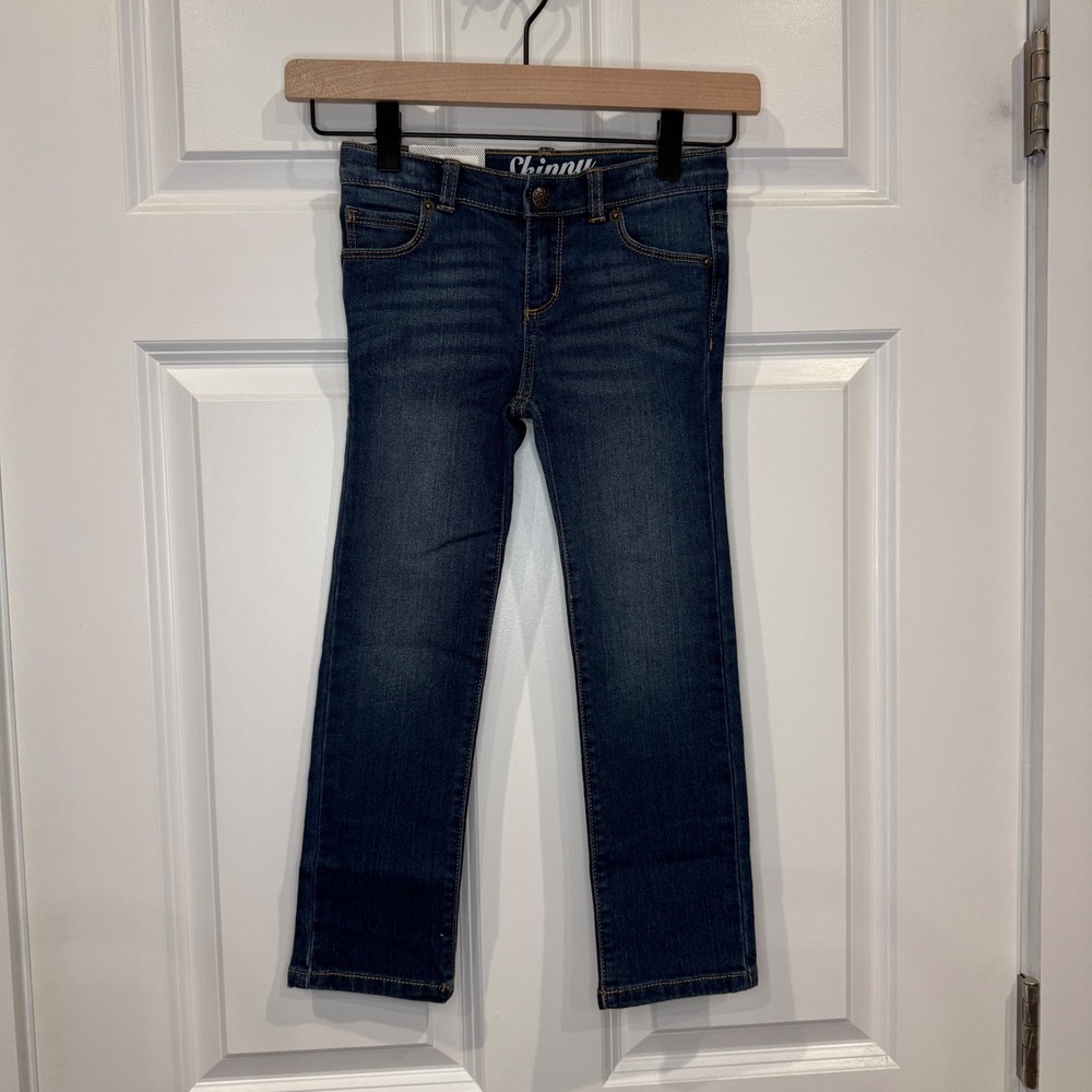 Crazy 8 Girls Skinny Jeans Adjustable Waist Blue Denim Size 5T